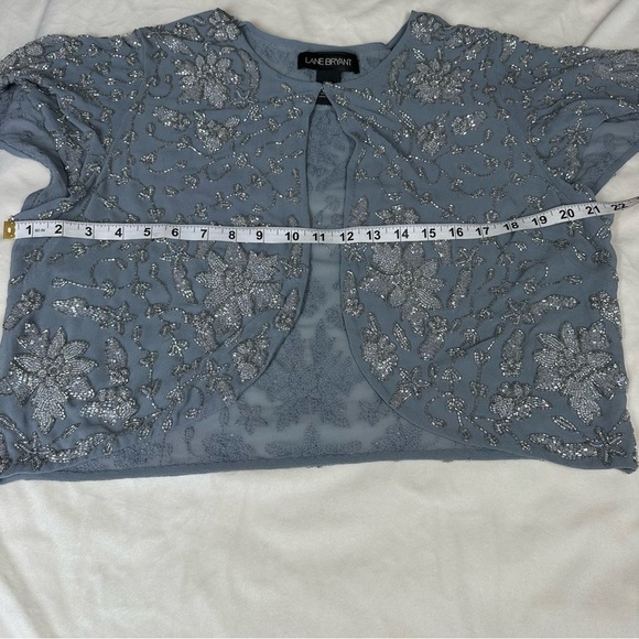 New NWT Lane Bryant Twinset Cardigan Tank Top Beaded Embellishment Blue 14 16 - Picture 13 of 16